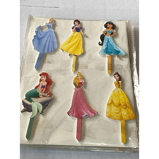                       Hippity Hop Disney Princess Theme Birthday Party Cake Toppers (pack of 7)                                              