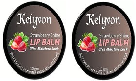 Kelyvon 100 Natural lip care product with Stawberry Shine Lip Blam-20g pack of 2 Stawberry