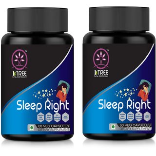                       1 Tree Sleep Right Capsules  -  Peaceful Sleep    Deep Sleeping Capsules -  Stress Relief Capsules  (Pack Of 2)                                              