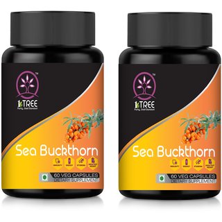                       1 Tree Sea Buckthorn Capsules   Stamina Boosting    Multivitamin Sea Buckthorn Powder Capsules ( Pack Of 2)                                              