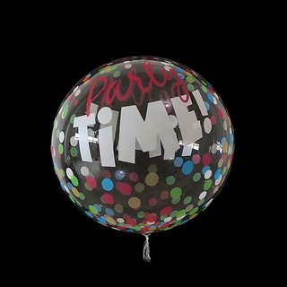                      Hippity Hop  Transparent Party Time   Polka Dott Printed Multicolor  Bobo Balloon                                              