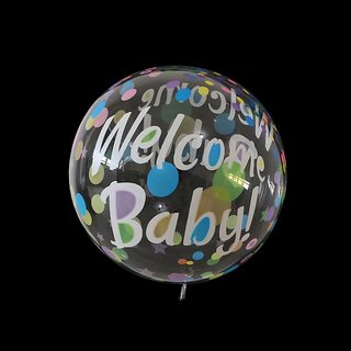                       Hippity Hop  Transparent Welcome Baby  Polka Dott Printed Multicolor  Bobo Balloon                                              