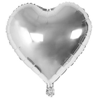                       Hippity Hop Silver Heart Balloons (18'inch) Foil Balloons Mylar Balloons ( Silver)                                              