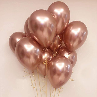                       Hippity Hop Rose Gold ( 12' Inch ) Colour Chrome Metallic Balloons (Pack of 10 )                                              
