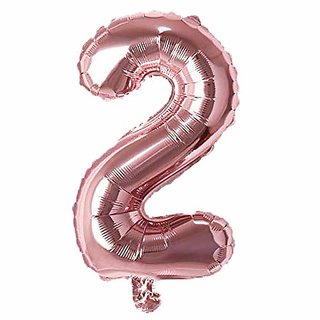                       Hippity Hop 2  Numbers Foil Balloon 16 Inch -(Pack of one Unit) Rose Gold (Rose Gold-2 )                                              