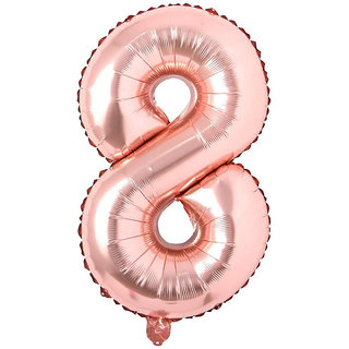                       Hippity Hop 8  Numbers Foil Balloon 32 Inch -(Pack of one Unit) Rose Gold (Rose Gold-8 )                                              