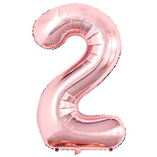                       Hippity Hop 2  Numbers Foil Balloon 40 Inch -(Pack of one Unit) Rose Gold (Rose Gold-2 )                                              