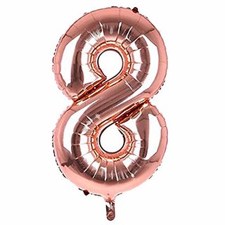                       Hippity Hop 8  Numbers Foil Balloon 40 Inch -(Pack of one Unit) Rose Gold (Rose Gold-8 )                                              