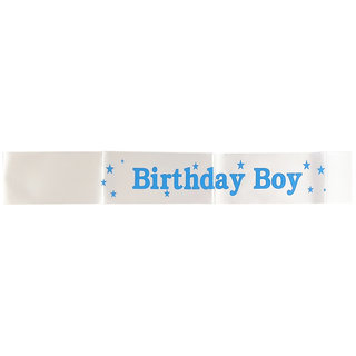                       Hippity Hop Birthday Boy Sash, (Blue  White) Satin                                              