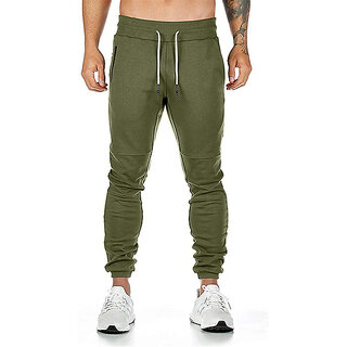 Buy Ruggstar branded Dry-fit Lycra trackpant for men (Olive Plane ...