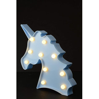                       Hippity Hop LED Marquee Lights Unicorn Shaped LED Up for Night Lamp,( Blue )                                              
