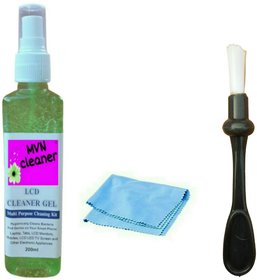 MVN cleaner LCD Cleaner Gel 200 Ml Spray 3 in 1 Screen Cleaning Kit LCD/LED TV/Laptop/Mobile/Digital Camera/Gaming Table