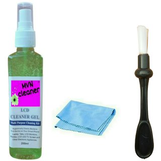                       MVN cleaner LCD Cleaner Gel 200 Ml Spray 3 in 1 Screen Cleaning Kit LCD/LED TV/Laptop/Mobile/Digital Camera/Gaming Table                                              