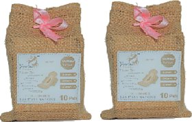 Graciss Bamboo Sanitary Pads 2 Combo with an Attractive Jute Pouch(20 Pcs XXXL-8/ XL-6/ L-6)