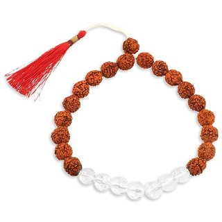 Yuvi Shoppe Sphatik With Panch Mukhi Rudraksha Bracelet Yuvi Shoppe Sphatik With Panch Mukhi Rudraksha Bracelet