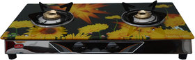 Shree Ganesha 2 Burner Toughened Glass Cooktop with heavy pan support  3 Years Warranty