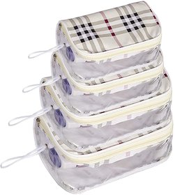 EXCLUSIVE NEW Set of 4 Multipurpose Transparent Travel Pouch Makeup Toiletry Kit Bag