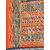 Meia Dark Blue And Orange  Solid Printed  Saree