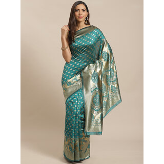Meia Green And Gold Embellished Art Silk Saree Meia Green And Gold Embellished Art Silk Saree