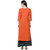 Sharda Creation Orange & Black  Colour Party Wear Foil Print  Kurtis With Plazzo