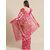 Meia Pink Checked Woven Design Printed Saree