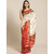 Meia White And Red Animal Print Saree