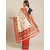 Meia White And Red Animal Print Saree