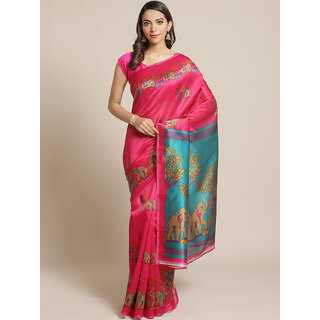                       Meia Pink Mysore Silk Saree                                              