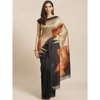                       Meia Black Animal Print Saree                                              