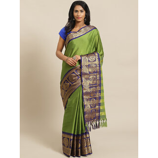                       Meia Green And Blue Embellished Saree                                              