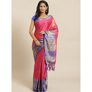                       Meia Wine And Blue Embellished Saree                                              