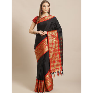 Meia Black And Red Embellished Saree Meia Black And Red Embellished Saree