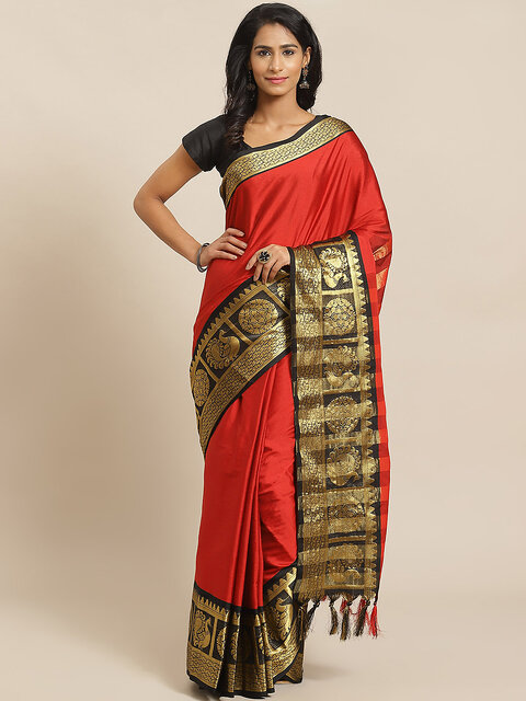 Shop Red Embellished Net Saree Party Wear Online at Best Price | Cbazaar