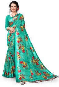 Womens cotton Madhu silk handloom satin patta saree printed dyed fancy sari with jahalar ikat sarees all new style