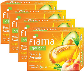 Fiama Gel Bar Peach And Avocado Moisturised Skin 125gm Pack Of 4