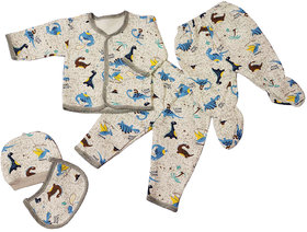 Wonder Star Presents Super Soft warm Acrylic Wool 5 Pcs Suits set (1Top+ 2 Bottom, 1 Bib,  1 Cap)