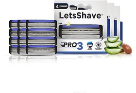 LetsShave Pro 3 Shaving Blades - Pack of 10 + 2 Razor Blades Free