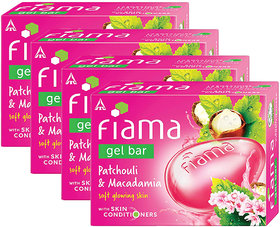 Fiama Gel Bar Patchouli And Macadamia Soft Glowing Skin 125g Pack Of 4