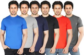 Combo Men's Round Neck T-Shirt (Pack of 6)