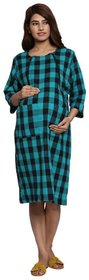 Thrill Women's Woolen Multipurpose Maternity Dress 3/4 th Sleeve Green