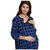 Thrill Women's Woolen Multipurpose Maternity Dress 3/4 th Sleeve Blue