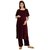 Thrill Women's Velvet Multipurpose Maternity Dress Half Sleeve Wine