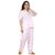 Thrill Pink Satin Night Suit Maternity Dress Half Sleeve For Women Free Size
