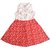 White  Red Printed Peter Pan Collar Dress With Bow at Neck