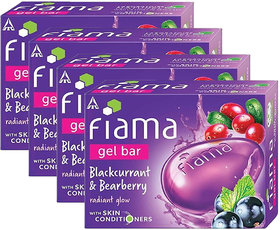 Fiama Gel Bar Blackcurrant And Bearberry Radiant Glow 125gm Pack Of 4