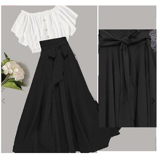 Black White Blouse Black Blouse Top With Long Skirt Set Blouse and skirt Italian Fabric Long Skirt Gothic Black White Top Abbigliamento Abbigliamento bambina Vestiti Long Skirt 