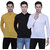 KETEX Henley  neck spun cotton fullsleeves men's tshirt (PACK OF 3)