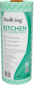 Masking Non-woven Reusable  Washable Multipurpose Kitchen Dry Cleaning Wipes- 23cm x 21cm x 80 Pulls