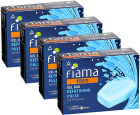 Fiama Men Gel Bar Refreshing Pulse 125gm Pack Of 4