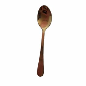 Pure Brass Handmade Golden Table Spoon/Chamcha for Serving, Dinner, Desserts, Cutlery  Home Decor (6 Inch)